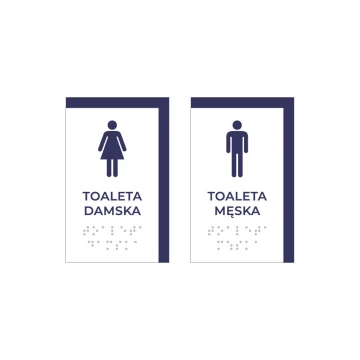 Damen- oder Herrentoilette - Schild mit Brailleschrift - Größe 75x120mm - Hartes PVC - MAREN -TAB302