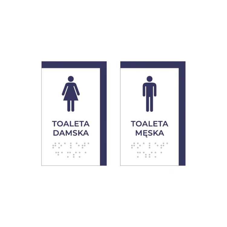 Damen- oder Herrentoilette - Schild mit Brailleschrift - Größe 75x120mm - Hartes PVC - MAREN -TAB302