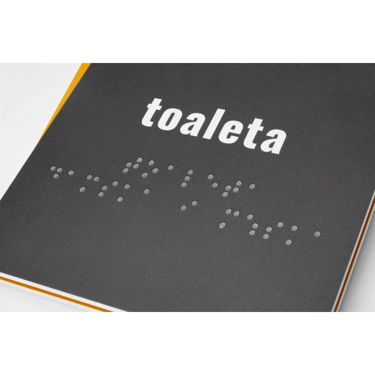 Damen- oder Herrentoilette - Schild mit Brailleschrift - Größe 130x250mm - Hartes PVC - HORIZON - TAB311