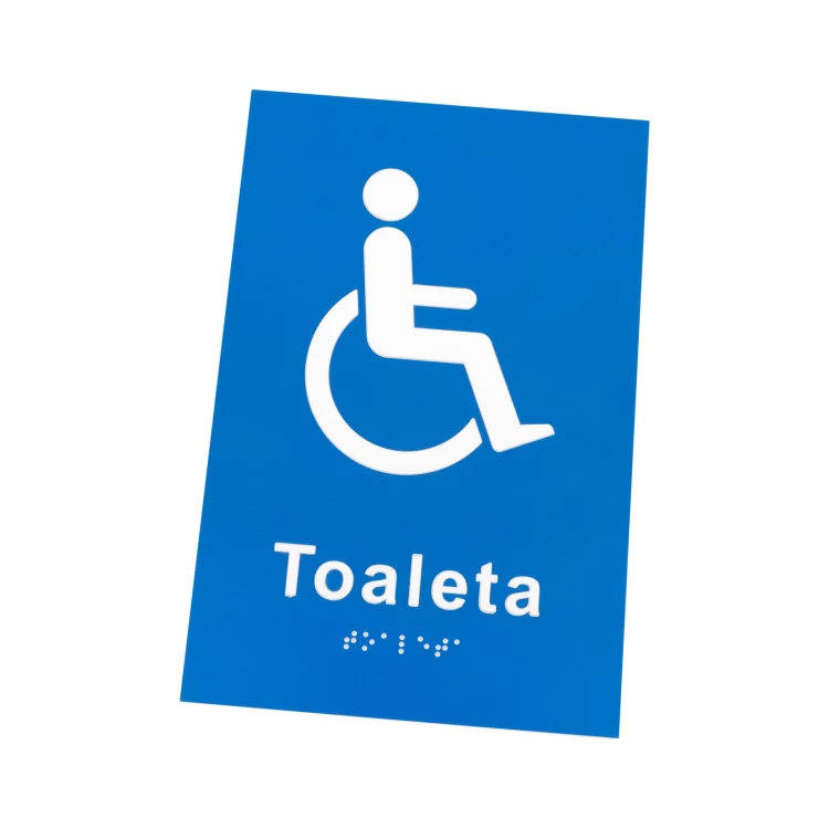 Toilette für Behinderte mit erhabenem Piktogramm und Braille-Schrift - UV-Druck - Abmessungen 140x210mm - TT057