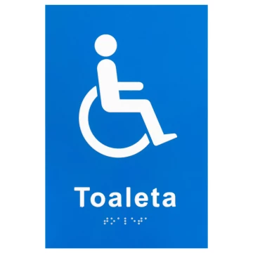 Toilette für Behinderte mit erhabenem Piktogramm und Braille-Schrift - UV-Druck - Abmessungen 140x210mm - TT057