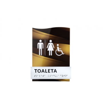 Koedukative Toilette - Schild mit Braille-Schrift - Größe 158x213mm - Plexi -TAB433