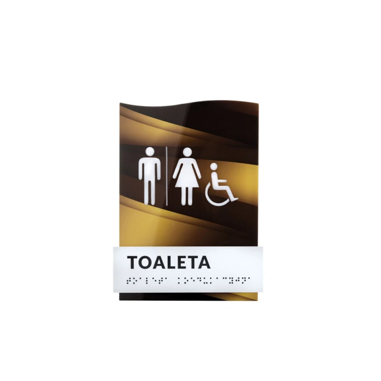 Koedukative Toilette - Schild mit Braille-Schrift - Größe 158x213mm - Plexi -TAB433