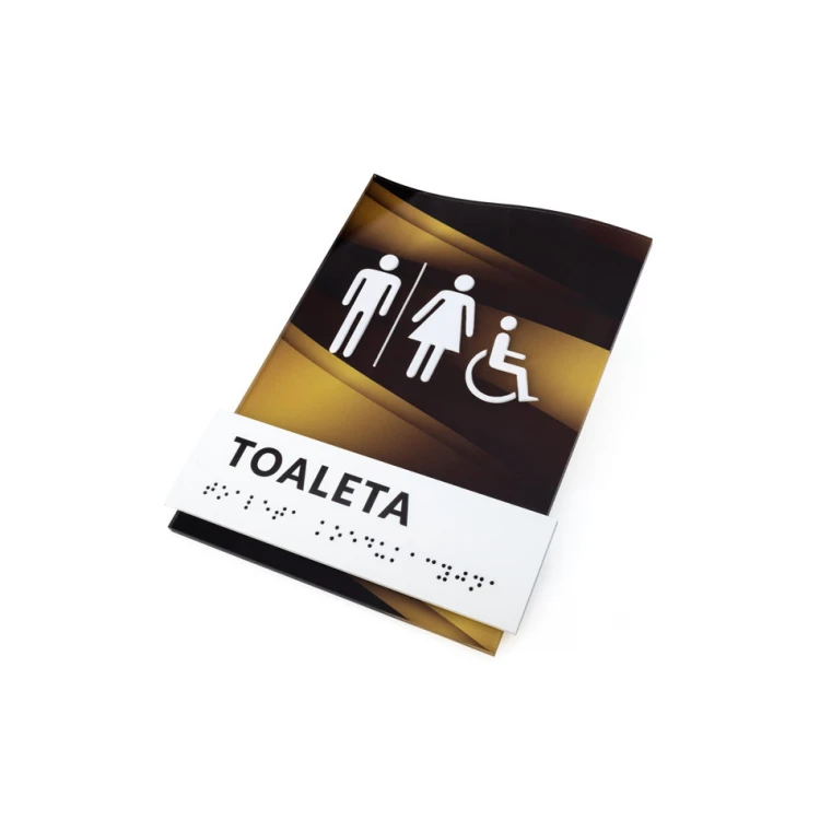 Koedukative Toilette - Schild mit Braille-Schrift - Größe 158x213mm - Plexi -TAB433