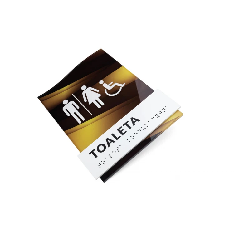 Koedukative Toilette - Schild mit Braille-Schrift - Größe 158x213mm - Plexi -TAB433
