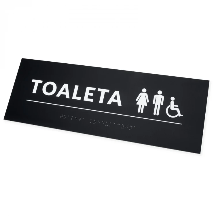 Koedukative Toilette - Schild mit Braille-Schrift - Abm. 295x105mm - Hartes PVC - TAB532