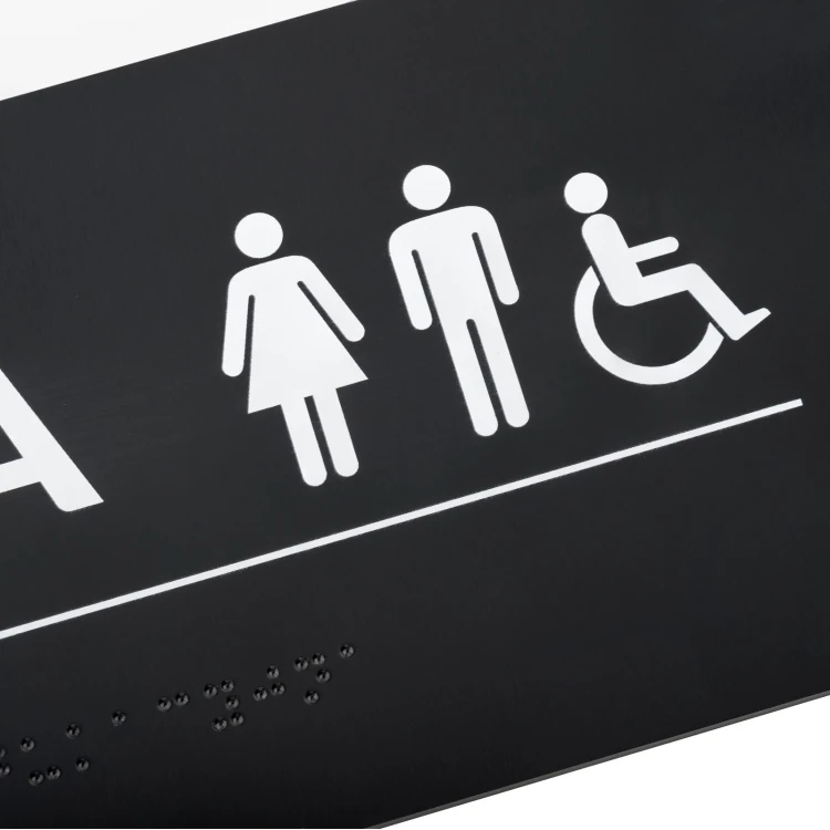 Koedukative Toilette - Schild mit Braille-Schrift - Abm. 295x105mm - Hartes PVC - TAB532