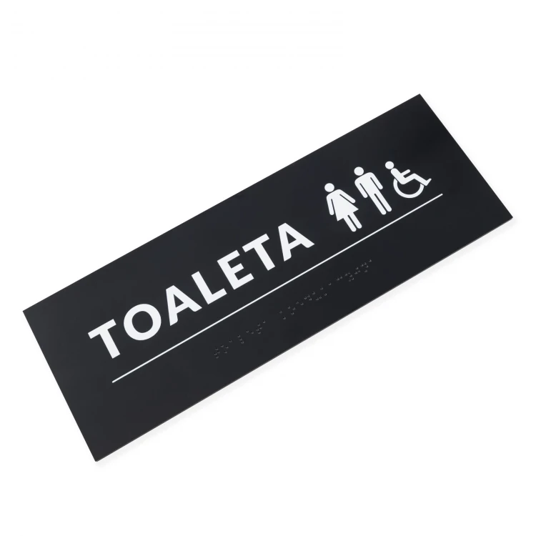 Koedukative Toilette - Schild mit Braille-Schrift - Abm. 295x105mm - Hartes PVC - TAB532