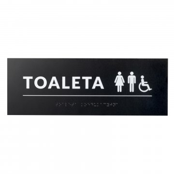 Koedukative Toilette - Schild mit Braille-Schrift - Abm. 295x105mm - Hartes PVC - TAB532