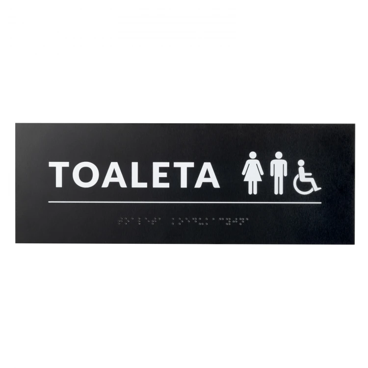Koedukative Toilette - Schild mit Braille-Schrift - Abm. 295x105mm - Hartes PVC - TAB532