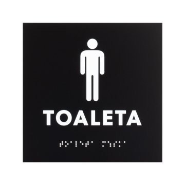 Herrentoilette - Schild aus schwarzem mattiertem Acryl - Abm. 150x150mm - TT055