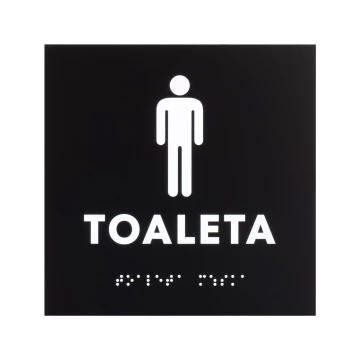 Herrentoilette - Schild aus schwarzem mattiertem Acryl - Abm. 150x150mm - TT055