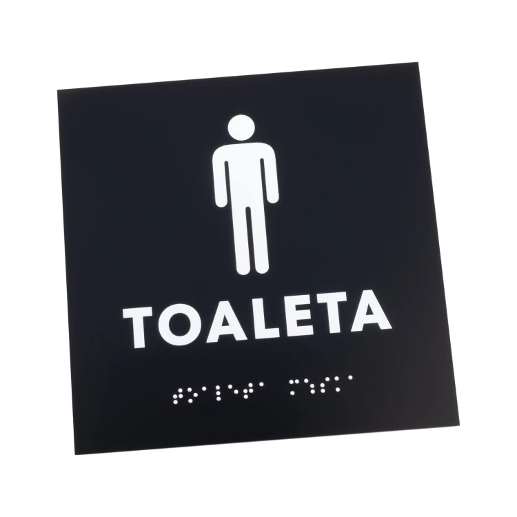 Herrentoilette - Schild aus schwarzem mattiertem Acryl - Abm. 150x150mm - TT055