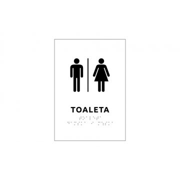 Toilette - Schild mit Brailleschrift - Abm. 140x200mm - Hart-PVC - SIMPLE - TAB334