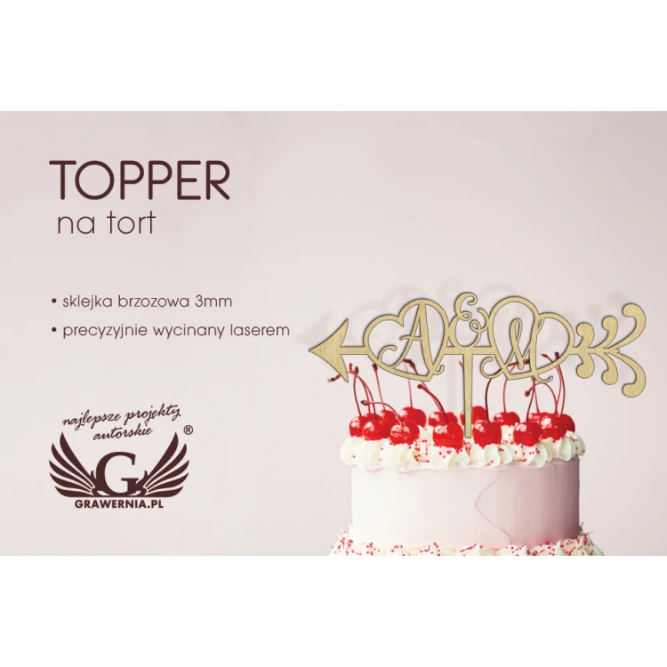 Torten Topper - Initialen der Verliebten - TOP003