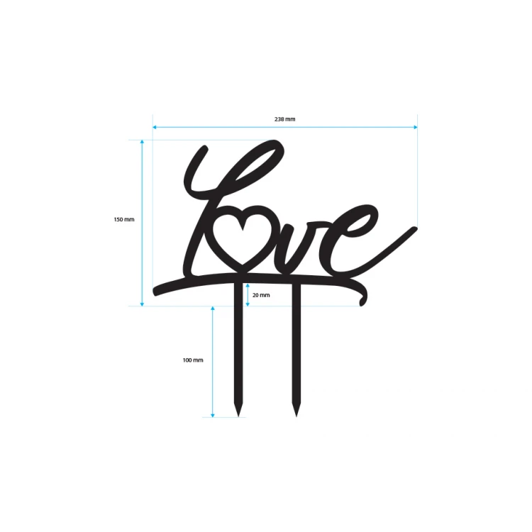 Tortenaufsatz - love - TOP004