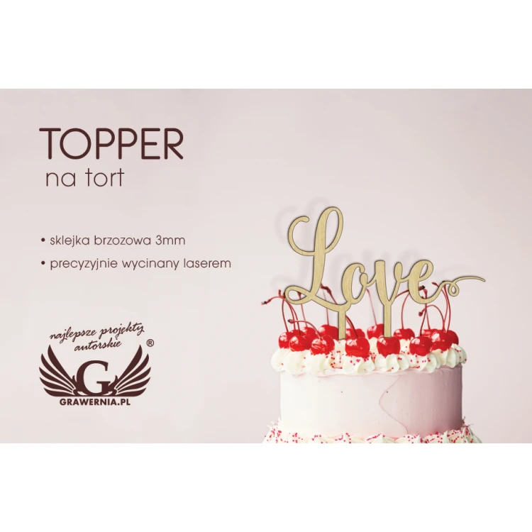 Topper für Torte - love - TOP005