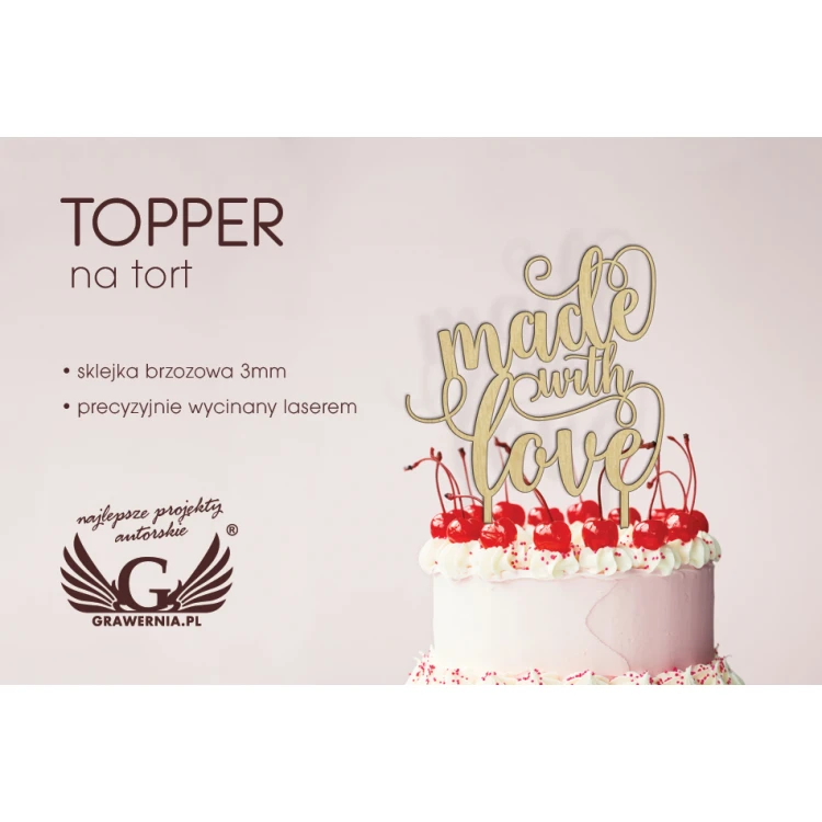 Tortenaufsatz - made with love - TOP001