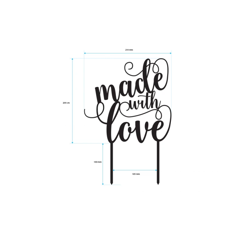 Tortenaufsatz - made with love - TOP001
