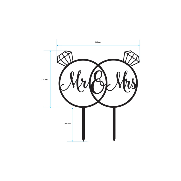 Hochzeitstorten Topper - Mr&Mrs - TOP033