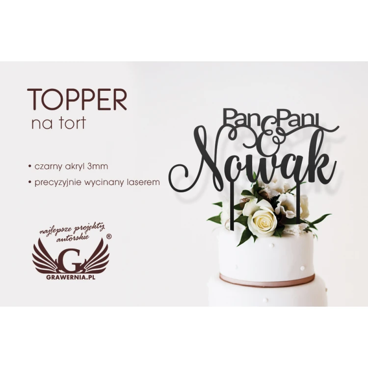 Topper für Hochzeitstorte - Herr und Frau - TOP031