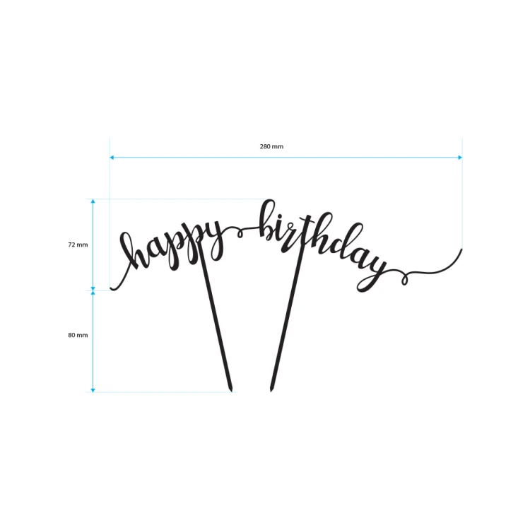 Topper für Geburtstagstorte - happy birthday - TOP013
