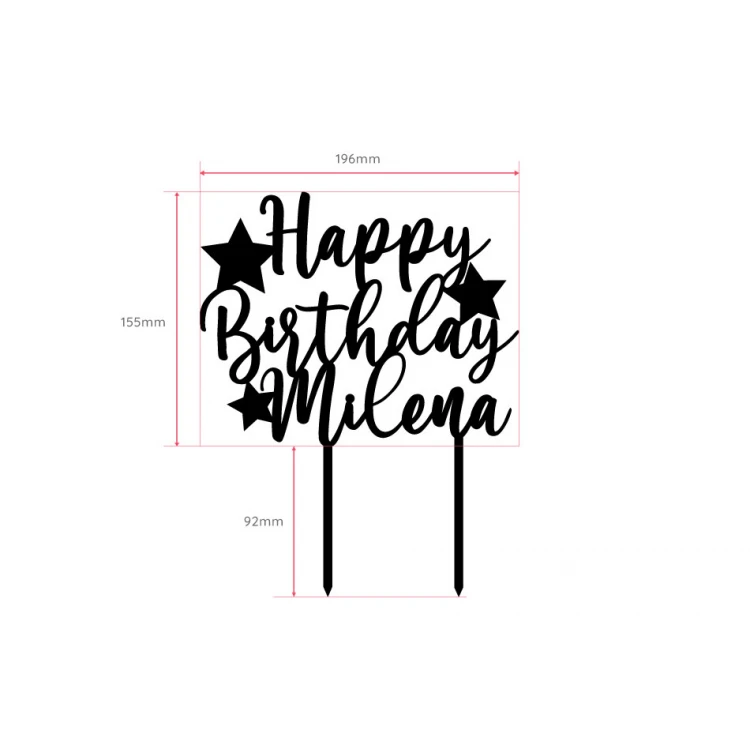 Topper für Geburtstagstorte - happy birthday - TOP054