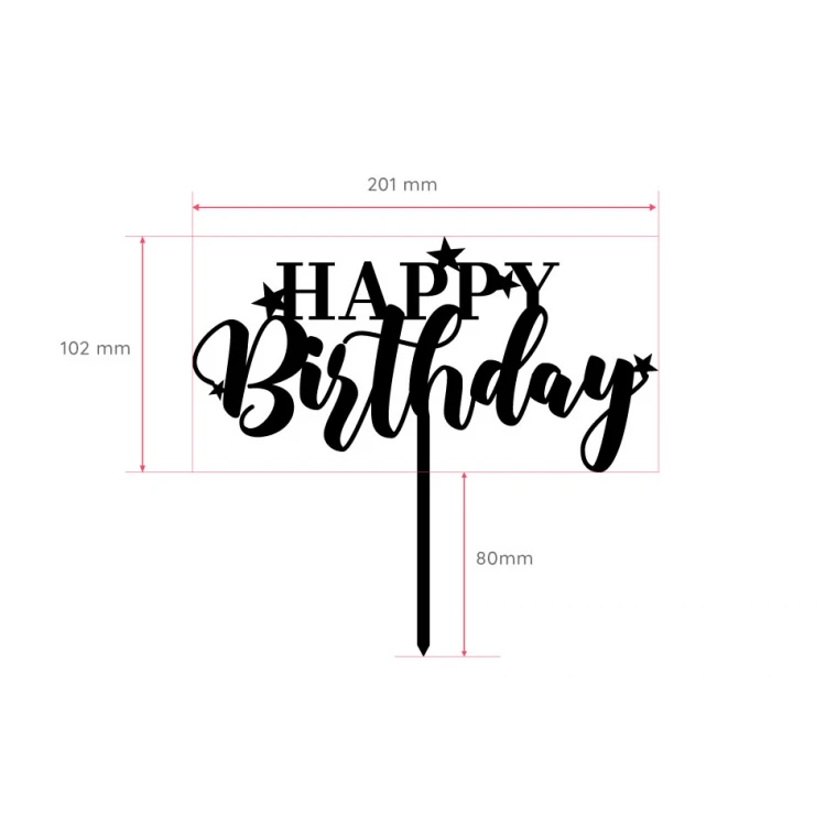 Topper für Geburtstagstorte - happy birthday - TOP055