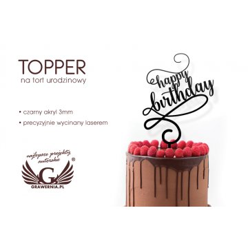 Topper für Geburtstagstorte - happy birthday - TOP024