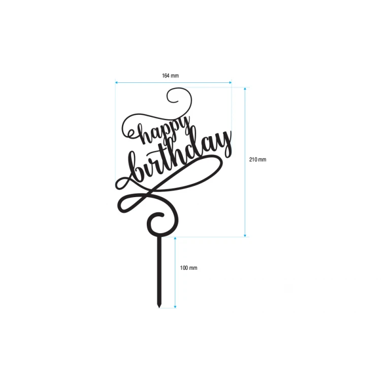 Topper für Geburtstagstorte - happy birthday - TOP024