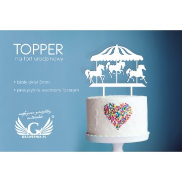Topper für Geburtstagstorte - Karussell - TOP012