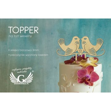Topper für die Hochzeitstorte - Vögelchen - TOP026