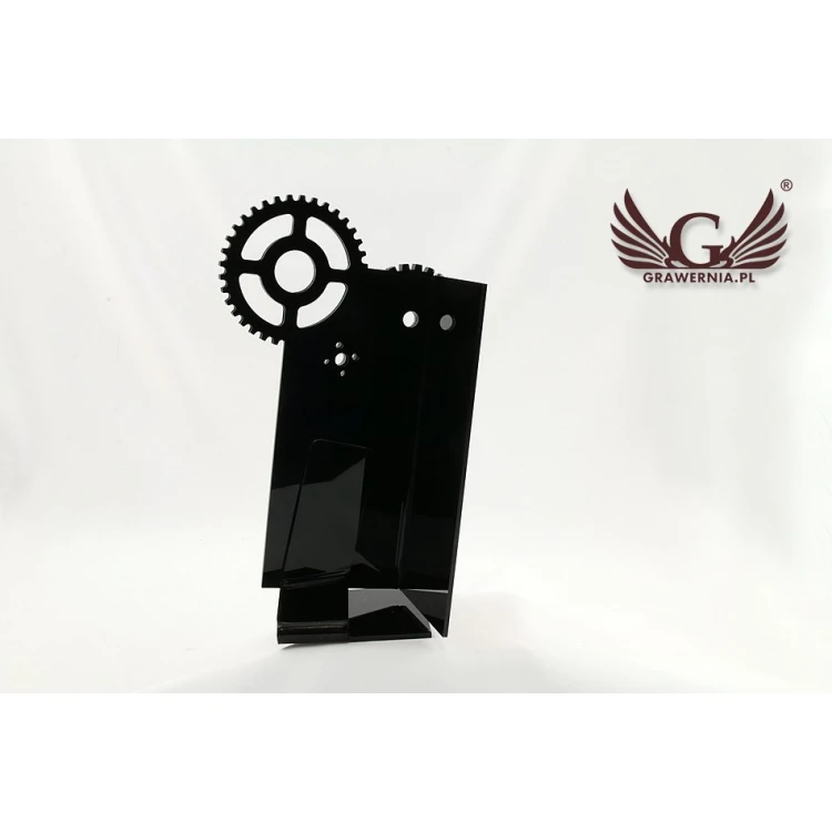 Akryl-Trophäe Zahnräder - Lasergravur und UV-Druck - Modell DTA33