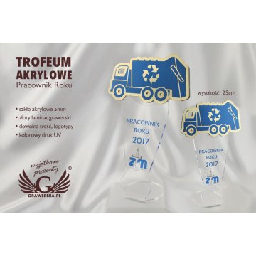 Akryl-Trophäe Mitarbeiter des Jahres - Modell DTA44 - Höhe 25 cm