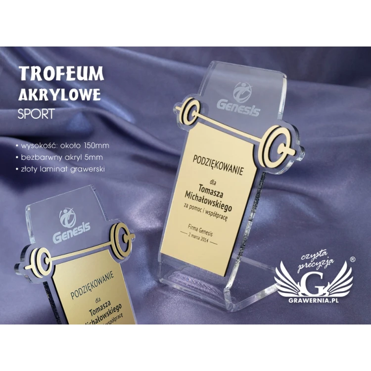 Akryl Sport Trophäe - Modell DTA16 - Höhe 15 cm