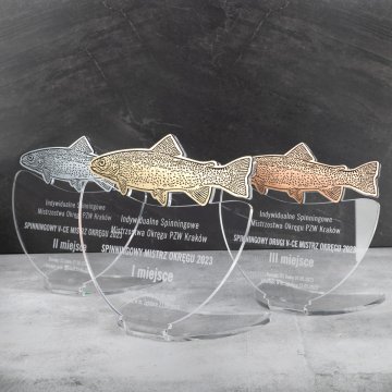 TROPHÄE FÜR FLIEGENFISCHER-WETTBEWERBE - FORELLE - Modell DTA9