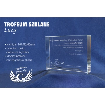 Glastrophäe im Etui - LUCY