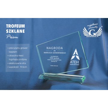 Glastrophäe - PRISM - Lasergraviert - TSZ052