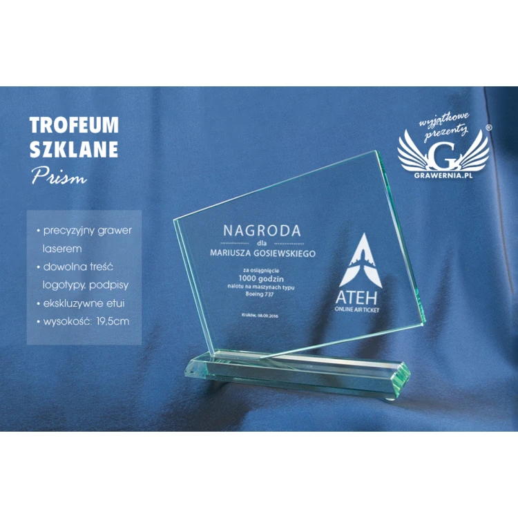 Glastrophäe - PRISM - Lasergraviert - TSZ052
