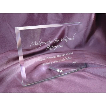 Glasrahmen mit Widmung 14x20cm - HORIZONTAL