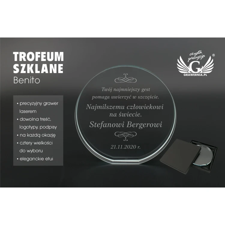 Glastrophäe in Etui - Benito - TSZ100