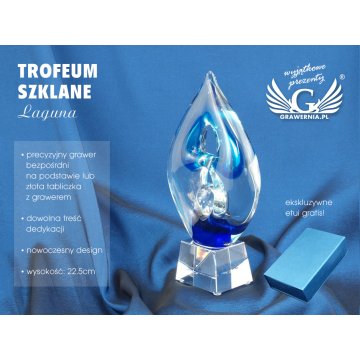 Glastrophäe im Etui - LAGUNA