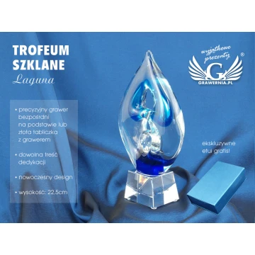 Glastrophäe im Etui - LAGUNA