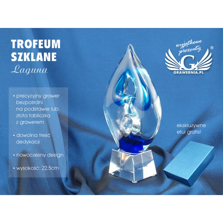 Glastrophäe im Etui - LAGUNA