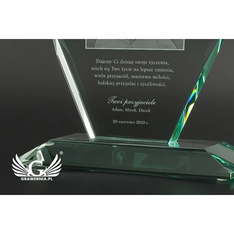 Glastrophäe in Etui - MILO mit Foto - Geburtstagsgeschenk - TSZ063