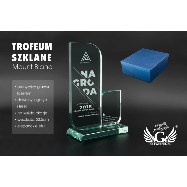 Glastrophäe in Etui - Mount Blanc - TSZ067