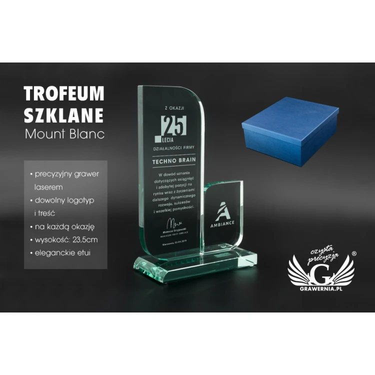 Glastrophäe in Etui - Mount Blanc - TSZ068