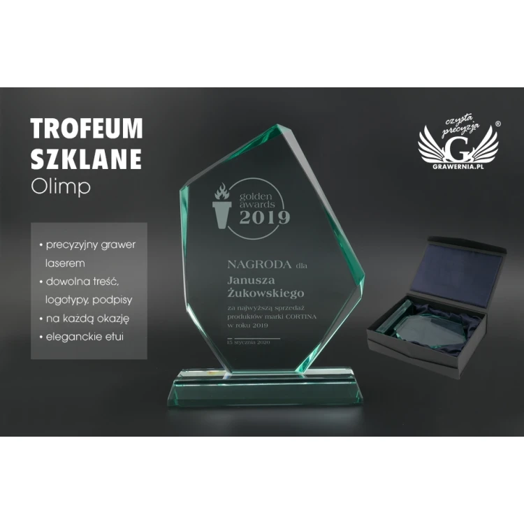 Glastrophäe in Etui - OLIMP - TSZ098