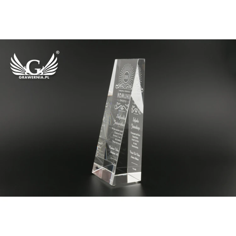 Glastrophäe in Etui PERLA - Erstkommunion Andenken - TSZ058