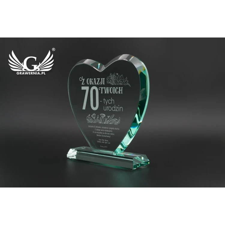 Glastrophäe in Etui - HERZ 3 - GEBURTSTAG - TSZ092